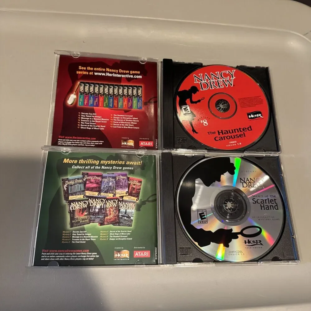 Nancy Drew PC Games Lot Haunted Carousel Secret Scarlet Hand Mystery CD-ROM